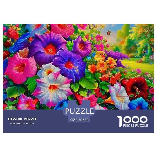 Bunte Blumen Puzzle 1000 Teile Farbenfrohes Puzzle Für Erwachsene Und Kinder Enchanting Flowers Puzzles Für Erwachsene Lernspiel Herausforderungsspielzeug Erwachsenenpuzzle 70x50cm/100 von JCOUSDAEO