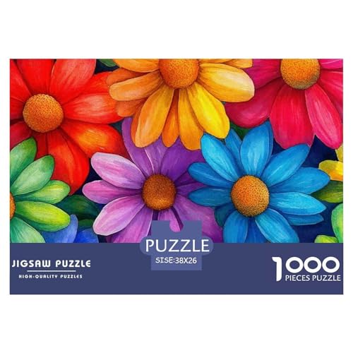 Bunte Blumen Puzzle 1000 Teile Klassische Puzzles Schwer Für Erwachsene Und Kinder Enchanting Flowers Geschicklichkeitsspiel Für Die Ganze Familie, 1000-teilige Puzzles38x26cm/1000 von JCOUSDAEO