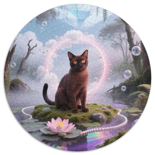 Burmesische Katze 1000 Jigsaw Puzzles Presents Niedliche Katze Round Jigsaw Educational Stress Relieving Toy Adult Sophisticated for Adults & Children1000pcs (67.5x67.5cm) von JCOUSDAEO