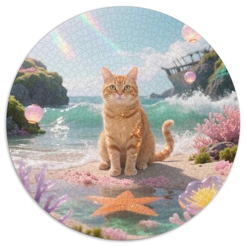Burmesische Katze 1000 Puzzle Presents Niedliche Katze Round Puzzles Educational Stress Relieving Toy Adult Sophisticated for Adults1000pcs (67.5x67.5cm) von JCOUSDAEO