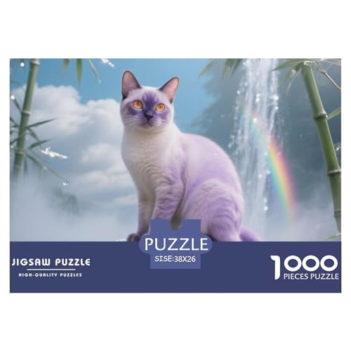 Burmesische Katze Puzzle 1000 Pieces A Challenging Puzzle Niedliche Katze Puzzle Games for The Whole for Women, Gifts for Men for Children from 14 Years38x26cm/1000pcs von JCOUSDAEO