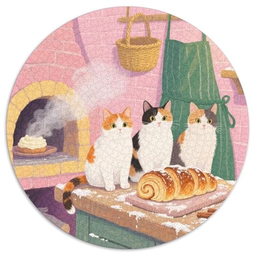 Calico Katze 1000Jigsaws Creative Gifts Niedliche Katze Round Puzzles Educational Stress Relieving Toy Adult Sophisticated for Teenagers and Adults1000pcs (67.5x67.5cm) von JCOUSDAEO