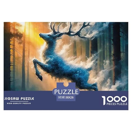 Charmantes Hirsch 1000 Teile Puzzle EIN Herausforderndes Rätsel, Awesome Animals Geschicklichkeitsspiel Für Die Ganze Familie, 1000-teilige Puzzles Kinder38x26cm/1000pcs von JCOUSDAEO