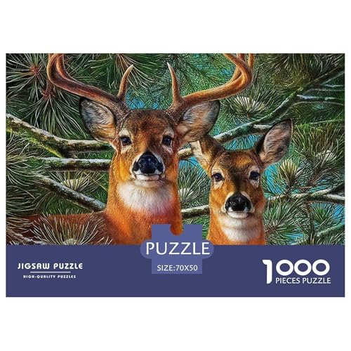 Charmantes Hirsch 1000 Teile Puzzle EIN Herausforderndes Rätsel, Awesome Animals Puzzles Für Erwachsene Lernspiel Herausforderungsspielzeug 1000-teilige Puzzles Kinder70x50cm/1000pcs von JCOUSDAEO