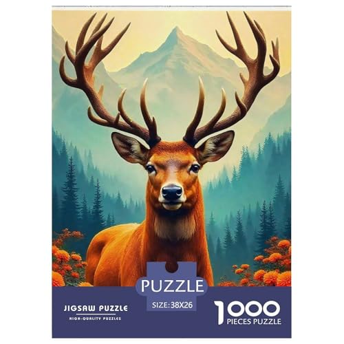 Charmantes Hirsch 1000 Teile Puzzle Klassische Puzzles Schwer Für Erwachsene Und Kinder Awesome Animals Puzzles Für Erwachsene Lernspiel Herausforderungsspielzeug Erwachsenenpuzzle 38x26cm/100 Charmantes Hirsch 1000 Teile Puzzle Klassische Puzzles Schwer Für Erwachsene Und Kinder Awesome Animals Puzzles Für Erwachsene Lernspiel Herausforderungsspielzeug Erwachsenenpuzzle 38x26cm/100 von JCOUSDAEO
