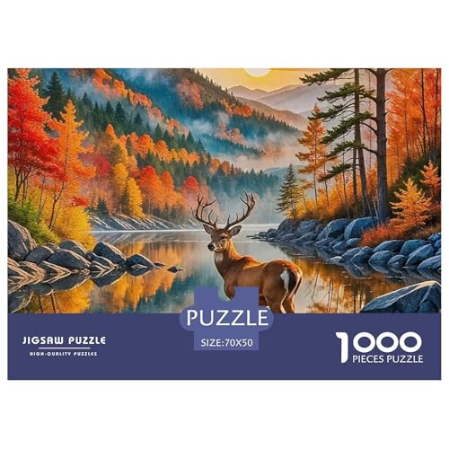 Charmantes Hirsch 1000-teilige Puzzles EIN Herausforderndes Rätsel, Awesome Animals Geschicklichkeitsspiel Für Die Ganze Familie, Erwachsenenpuzzle 70x50cm/1000pcs von JCOUSDAEO