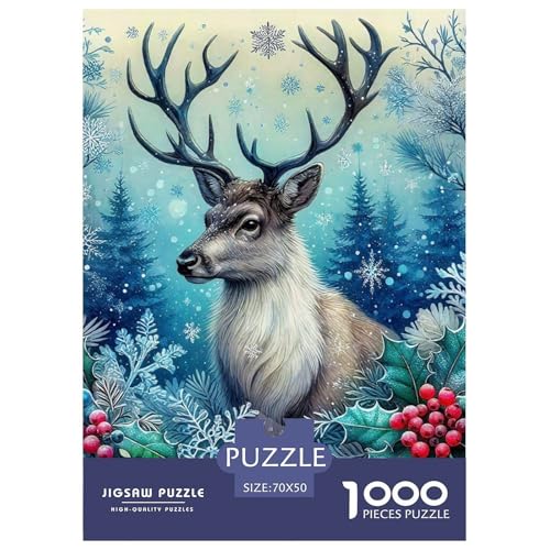 Charmantes Hirsch 1000-teilige Puzzles EIN Herausforderndes Rätsel, Awesome Animals Puzzles Für Erwachsene Lernspiel Herausforderungsspielzeug Erwachsenenpuzzle 70x50cm/1000pcs von JCOUSDAEO