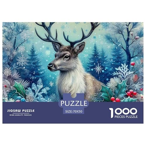 Charmantes Hirsch 1000-teilige Puzzles Farbenfrohes Puzzle Für Erwachsene Und Kinder Awesome Animals Geschicklichkeitsspiel Für Die Ganze Familie, Erwachsenenpuzzle 70x50cm/100 Charmantes Hirsch 1000-teilige Puzzles Farbenfrohes Puzzle Für Erwachsene Und Kinder Awesome Animals Geschicklichkeitsspiel Für Die Ganze Familie, Erwachsenenpuzzle 70x50cm/100 von JCOUSDAEO