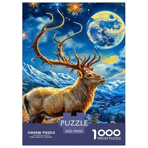 Charmantes Hirsch 1000-teilige Puzzles Klassische Puzzles Schwer Für Erwachsene Und Kinder Awesome Animals Puzzles Für Erwachsene Lernspiel Herausforderungsspielzeug70x50cm/1000pcs von JCOUSDAEO