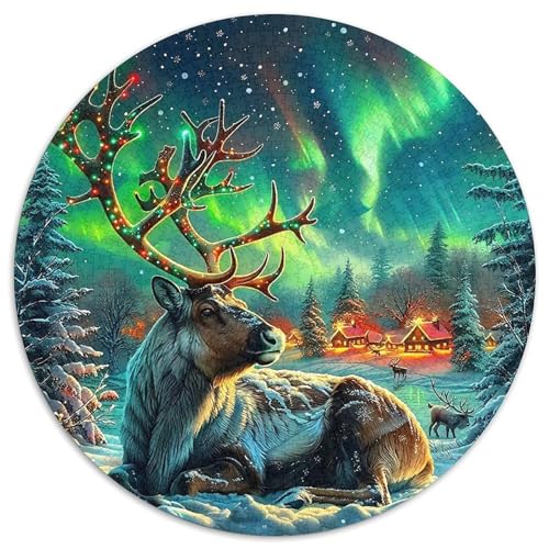 Charmantes Hirsch 1000Jigsaws Creative Gifts tolle Tiere Round Puzzle Educational Stress Relieving Toy Adult Sophisticated for Adults1000pcs (67.5x67.5cm) von JCOUSDAEO