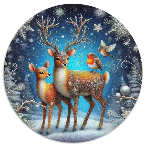 Charmantes Hirsch 1000Jigsaws Presents tolle Tiere Round Puzzles Educational Stress Relieving Toy Adult Sophisticated for Teenagers and Adults1000pcs (67.5x67.5cm) von JCOUSDAEO
