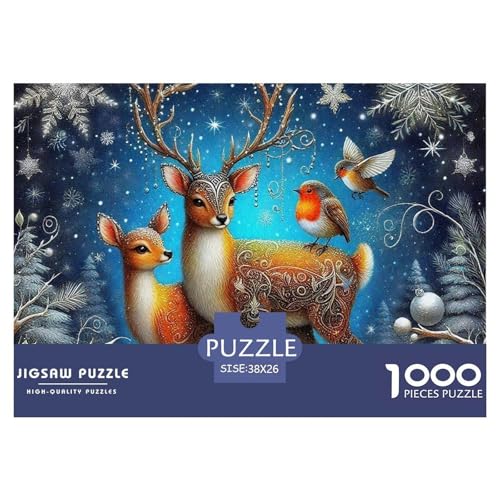 Charmantes Hirsch Puzzle 1000 Teile EIN Herausforderndes Rätsel, Awesome Animals Geschenke Für Frauen,Geschenke Für Männer Erwachsenenpuzzle 38x26cm/1000pcs von JCOUSDAEO