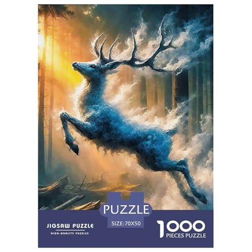 Charmantes Hirsch Puzzle 1000 Teile EIN Herausforderndes Rätsel, Awesome Animals Puzzles Für Erwachsene Lernspiel Herausforderungsspielzeug Erwachsenenpuzzle 70x50cm/1000pcs von JCOUSDAEO