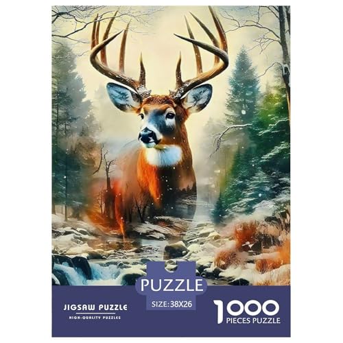Charmantes Hirsch Puzzle 1000 Teile Farbenfrohes Puzzle Für Erwachsene Und Kinder Awesome Animals Geschenke Für Frauen,Geschenke Für Männer Erwachsenenpuzzle 38x26cm/1000pcs Charmantes Hirsch Puzzle 1000 Teile Farbenfrohes Puzzle Für Erwachsene Und Kinder Awesome Animals Geschenke Für Frauen,Geschenke Für Männer Erwachsenenpuzzle 38x26cm/1000pcs von JCOUSDAEO