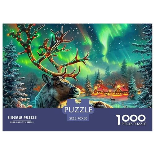 Charmantes Hirsch Puzzle 1000 Teile Farbenfrohes Puzzle Für Erwachsene Und Kinder Awesome Animals Puzzles Für Erwachsene Lernspiel Herausforderungsspielzeug Erwachsenenpuzzle 70x50cm/1000pcs von JCOUSDAEO