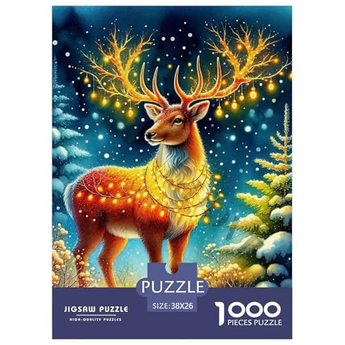 Charmantes Hirsch Puzzle 1000 Teile Klassische Puzzles Schwer Für Erwachsene Und Kinder Awesome Animals Geschicklichkeitsspiel Für Die Ganze Familie, Erwachsenenpuzzle 38x26cm/ Charmantes Hirsch Puzzle 1000 Teile Klassische Puzzles Schwer Für Erwachsene Und Kinder Awesome Animals Geschicklichkeitsspiel Für Die Ganze Familie, Erwachsenenpuzzle 38x26cm/ von JCOUSDAEO