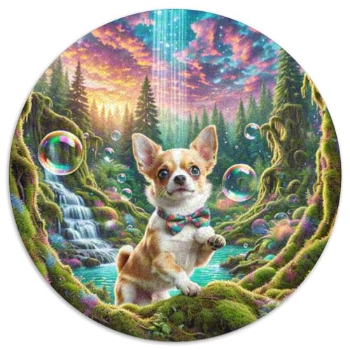 Chihuahua ​ 1000 Puzzle Creative Gifts Haustierhund Round Puzzles Educational Stress Relieving Toy Adult Sophisticated Puzzle for Adults1000pcs (67.5x67.5cm) von JCOUSDAEO