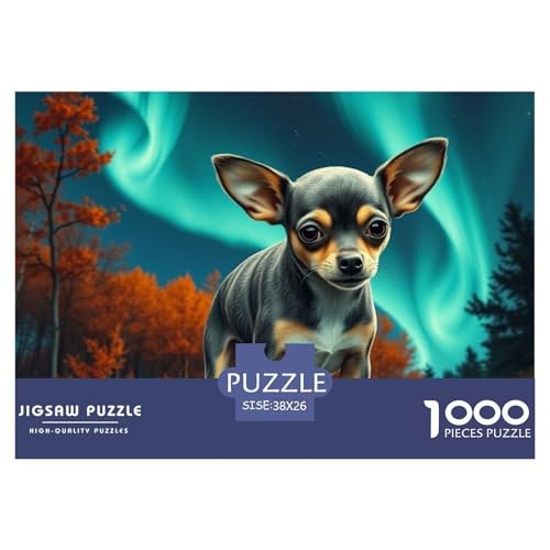 Chihuahua Puzzle 1000 Pieces A Challenging Puzzle Süße Haustiere Puzzle Games for The Whole Family Colourful Toy for Children from 8-12 Years for Children from 14 Years38x26cm/1000pcs von JCOUSDAEO