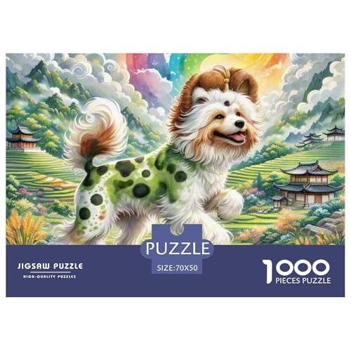 Chinesischer Korkenzieherhund 1000 Piece Puzzle A Challenging Puzzle Süße Haustiere Puzzle Games for The Whole for Women, Gifts for Men for Children from 14 Years70x50cm/1000pcs von JCOUSDAEO