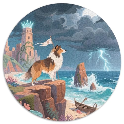 Collie ​ 1000 Puzzle Creative Gifts Süße Haustiere Round Puzzles Educational Stress Relieving Toy Adult Sophisticated Puzzle for Adults & Children1000pcs (67.5x67.5cm) von JCOUSDAEO