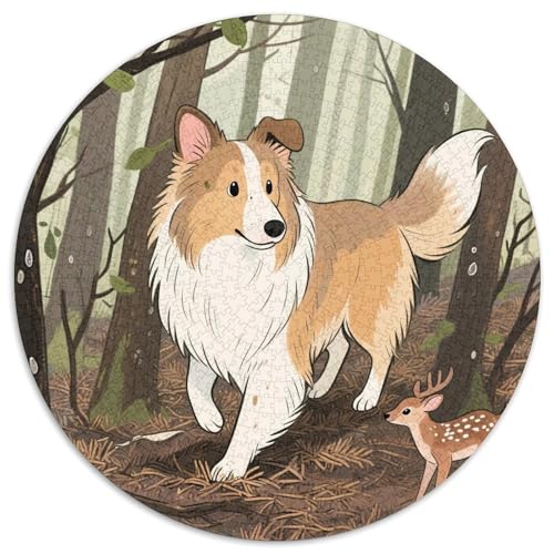 Collie ​ 1000Jigsaws Creative Gifts Süße Haustiere Round Puzzle Educational Stress Relieving Toy Adult Sophisticated Puzzle for Adults1000pcs (67.5x67.5cm) von JCOUSDAEO