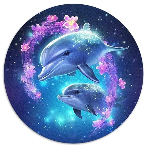 Delphin 1000 Jigsaw Puzzles Presents Intelligente Tiere Round Puzzles Educational Stress Relieving Toy Adult Sophisticated for Adults1000pcs (67.5x67.5cm) von JCOUSDAEO