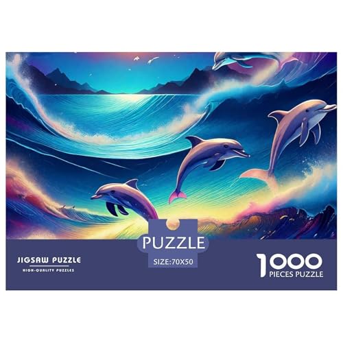Delphin 1000 Teile Puzzle Klassische Puzzles Schwer Für Erwachsene Und Kinder Intelligente Tiere Puzzles Für Erwachsene Lernspiel Herausforderungsspielzeug Erwachsenenpuzzle70x50cm/1000pcs von JCOUSDAEO