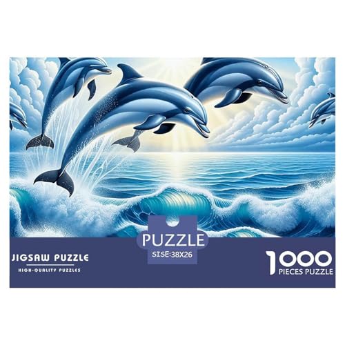 Delphin 1000-teilige Puzzles Farbenfrohes Puzzle Für Erwachsene Und Kinder Intelligente Tiere Puzzles Für Erwachsene Lernspiel Herausforderungsspielzeug38x26cm/1000pcs von JCOUSDAEO