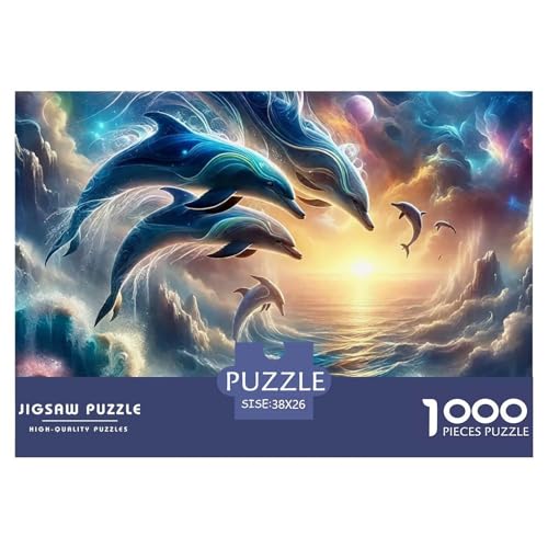Delphin 1000-teilige Puzzles Klassische Puzzles Schwer Für Erwachsene Und Kinder Intelligente Tiere Puzzles Für Erwachsene Lernspiel Herausforderungsspielzeug38x26cm/1000pcs von JCOUSDAEO