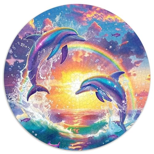 Delphin 1000Jigsaws Presents Intelligente Tiere Round Jigsaw Educational Stress Relieving Toy Adult Sophisticated for Adults & Children1000pcs (67.5x67.5cm) von JCOUSDAEO