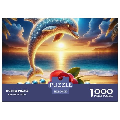 Delphin Puzzle 1000 Teile EIN Herausforderndes Rätsel, Intelligente Tiere Puzzles Für Erwachsene Lernspiel1000-teilige Puzzles Kinder70x50cm/1000pcs von JCOUSDAEO