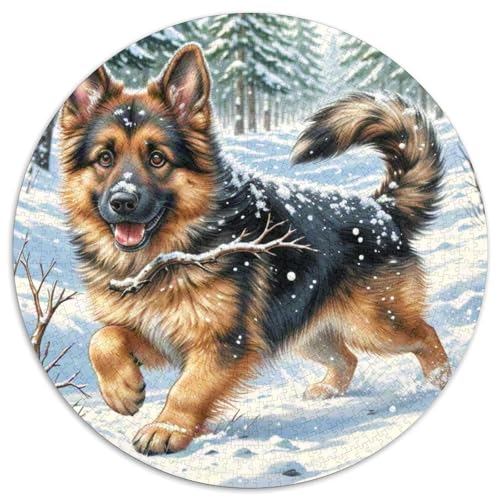 Deutscher Schäfer ​ 1000 Puzzle Creative Gifts Süße Haustiere Round Puzzles Educational Stress Relieving Toy Adult Sophisticated Puzzle for Adults & Children1000pcs (67.5x67.5cm) von JCOUSDAEO
