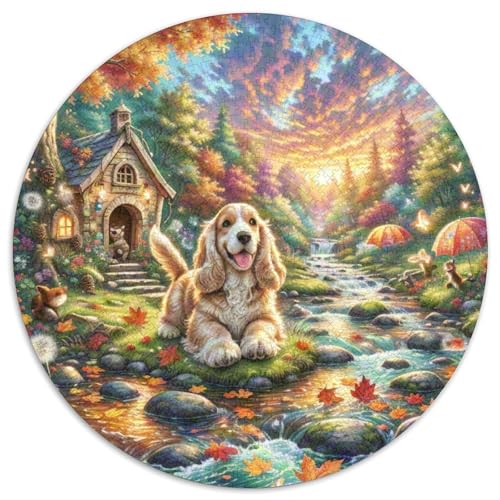 Dogo Argentino ​ 1000 Puzzle Presents Cute Haustierhund Round Puzzles Educational Stress Relieving Toy Adult Sophisticated Puzzle for Adults1000pcs (67.5x67.5cm) von JCOUSDAEO