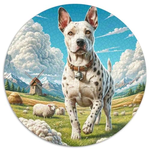 Dogo Argentino ​ 1000Jigsaws Presents Cute Haustierhund Round Puzzle Educational Stress Relieving Toy Adult Sophisticated Puzzle for Adults1000pcs (67.5x67.5cm) von JCOUSDAEO