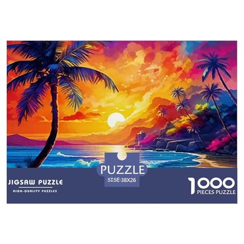 EIN gemütlicher Sommertag 1000 Teile Puzzle EIN Herausforderndes Rätsel, A Dreamy Beach Puzzles Für Erwachsene Lernspiel Herausforderungsspielzeug 1000-teilige Puzzles Kinder38x26cm/1000pcs von JCOUSDAEO