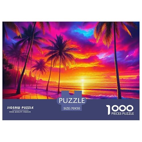 EIN gemütlicher Sommertag 1000 Teile Puzzle EIN Herausforderndes Rätsel, A Dreamy Beach Puzzles Für Erwachsene Lernspiel Herausforderungsspielzeug 1000-teilige Puzzles Kinder70x50cm/1000pcs von JCOUSDAEO