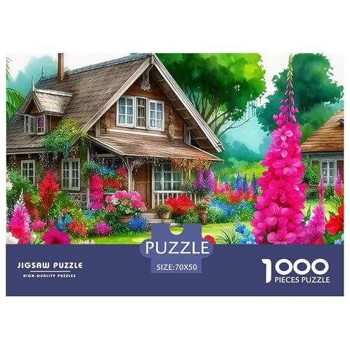 Eine Bezaubernde Landschaft 1000 Teile Puzzle Farbenfrohes Puzzle Für Erwachsene Und Kinder A Beautiful House Geschenke Für Frauen,Geschenke Für Männer 1000-teilige Puzzles70x50cm/1000pcs von JCOUSDAEO