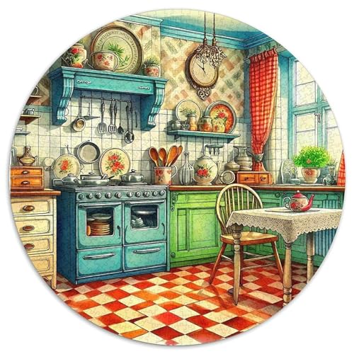 Eine gemütliche Küche 1000 Jigsaw Puzzles Creative Gifts EIN gemütliches Zimmer Round Jigsaw Educational Stress Relieving Toy Adult Sophisticated for Adults & Children1000pcs (67.5x67.5cm) von JCOUSDAEO