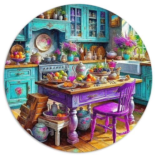 Eine gemütliche Küche 1000 Jigsaw Puzzles Creative Gifts EIN gemütliches Zimmer Round Puzzles Educational Stress Relieving Toy Adult Sophisticated for Adults1000pcs (67.5x67.5cm) von JCOUSDAEO