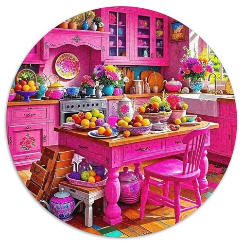 Eine gemütliche Küche 1000Jigsaws Creative Gifts EIN gemütliches Zimmer Round Jigsaw Educational Stress Relieving Toy Adult Sophisticated for Teenagers and Adults1000pcs (67.5x67.5cm) von JCOUSDAEO
