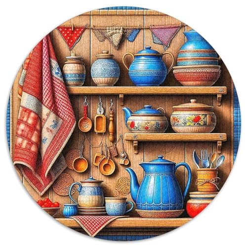 Eine gemütliche Küche 1000Jigsaws Creative Gifts EIN gemütliches Zimmer Round Puzzles Educational Stress Relieving Toy Adult Sophisticated for Teenagers and Adults1000pcs (67.5x67.5cm) von JCOUSDAEO