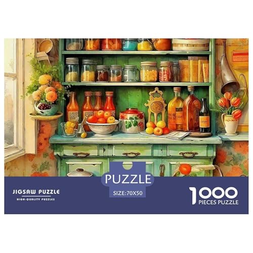 Eine gemütliche Küche Puzzle 1000 Teile EIN Herausforderndes Rätsel, A Cozy Room Puzzles Für Erwachsene Lernspiel Herausforderungsspielzeug Erwachsenenpuzzle 70x50cm/1000pcs von JCOUSDAEO