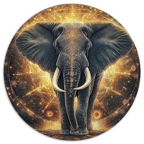 Elefanten 1000 Puzzle Presents Mächtige Tiere Round Puzzle Educational Stress Relieving Toy Adult Sophisticated for Teenagers and Adults1000pcs (67.5x67.5cm) von JCOUSDAEO