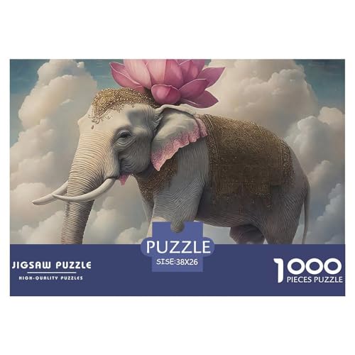 Elefanten 1000 Teile Puzzle Klassische Puzzles Schwer Für Erwachsene Und Kinder Mächtige Tiere Puzzles Für Erwachsene Lernspiel Herausforderungsspielzeug Erwachsenenpuzzle38x26cm/1000pcs von JCOUSDAEO