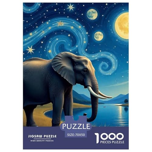 Elefanten 1000 Teile Puzzle Klassische Puzzles Schwer Für Erwachsene Und Kinder Mächtige Tiere Puzzles Für Erwachsene Lernspiel Herausforderungsspielzeug Erwachsenenpuzzle70x50cm/1000pcs von JCOUSDAEO