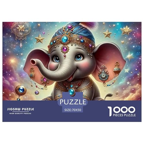 Elefanten 1000-teilige Puzzles Farbenfrohes Puzzle Für Erwachsene Und Kinder Mächtige Tiere Puzzles Für Erwachsene Lernspiel Herausforderungsspielzeug70x50cm/1000pcs von JCOUSDAEO