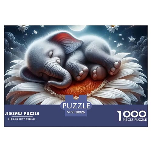 Elefanten Puzzle 1000 Teile Farbenfrohes Puzzle Für Erwachsene Und Kinder Mächtige Tiere Geschicklichkeitsspiel Für Die Ganze Familie,buntes Legespiel Erwachsenenpuzzle38x26cm/1000pcs von JCOUSDAEO