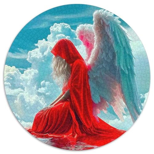 Engel Flügel 1000 Jigsaw Puzzles Creative Gifts EIN schönes Bein Round Jigsaw Educational Stress Relieving Toy Adult Sophisticated for Adults1000pcs (67.5x67.5cm) von JCOUSDAEO