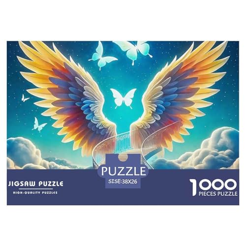 Engel Flügel 1000-teilige Puzzles EIN Herausforderndes Rätsel, EIN schönes Bein Geschicklichkeitsspiel Für Die Ganze Familie,buntes Legespiel Erwachsenenpuzzle38x26cm/1000pcs von JCOUSDAEO