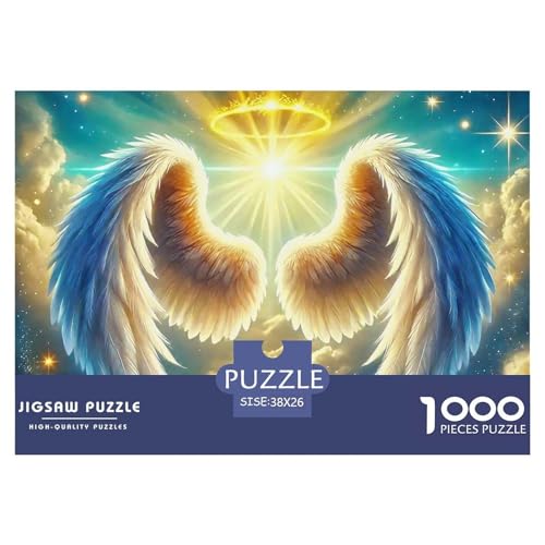 Engel Flügel 1000-teilige Puzzles Farbenfrohes Puzzle Für Erwachsene Und Kinder EIN schönes Bein Puzzles Für Erwachsene Lernspiel Herausforderungsspielzeug Erwachsenenpuzzle38x26cm/1000pcs von JCOUSDAEO